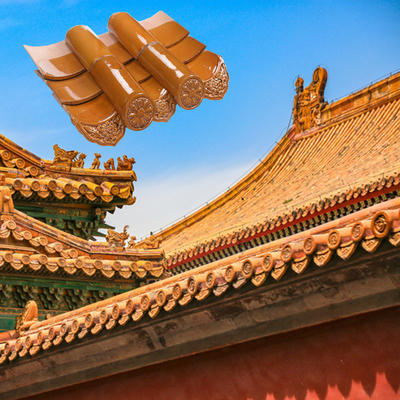 Telhas de telhado vitrificadas chinesas do templo antigo