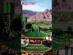 Jardim feito a mão vitrificado da casa de chá da terracota das telhas de telhado do miradouro verde chinês