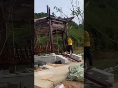 Pavilhão de gazebo de madeira sólida ao ar livre à prova d'água com cerca