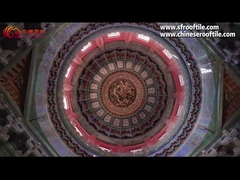 Telhados de vidro amarelo em estilo chinês para templos