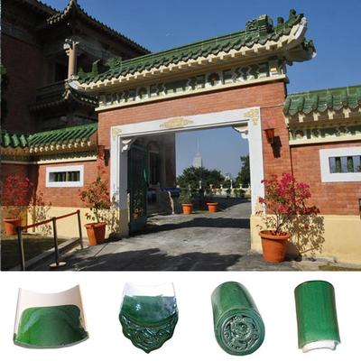qualidade  Plain Chinese Ceramic Roof Tiles Green Glazed Handmade Clay Roof Tiles Fábrica