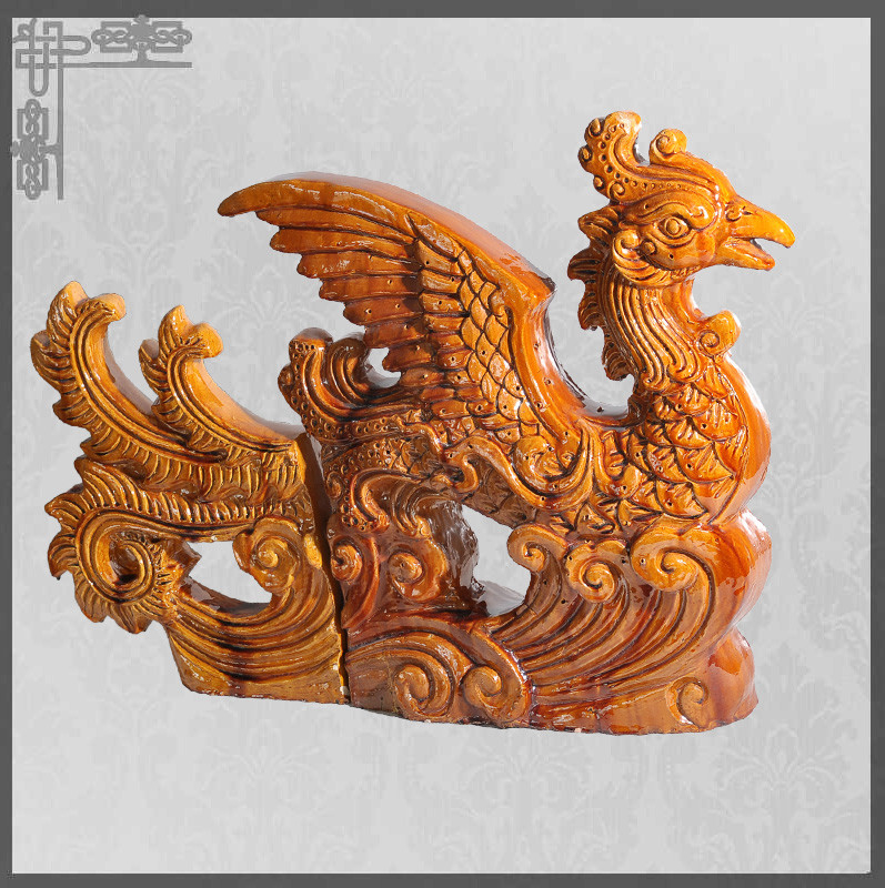 Animais chineses decorativos Phoenix do telhado da prova de Frost imperial para o templo