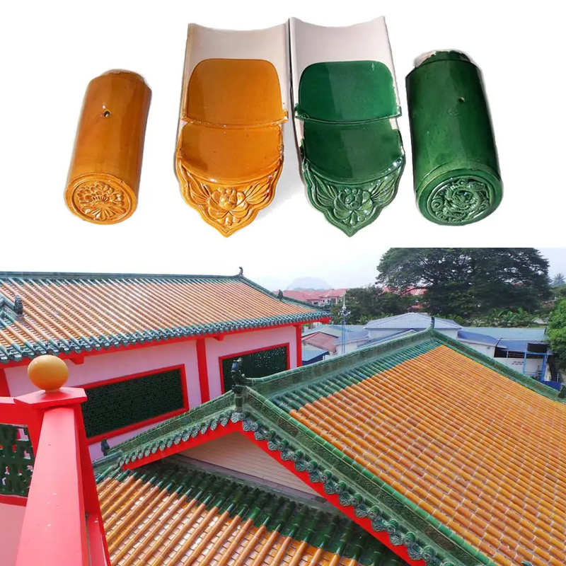 Multi telhas de telhado vitrificadas chinesas coloridas 180*160mm para a decoração do telhado