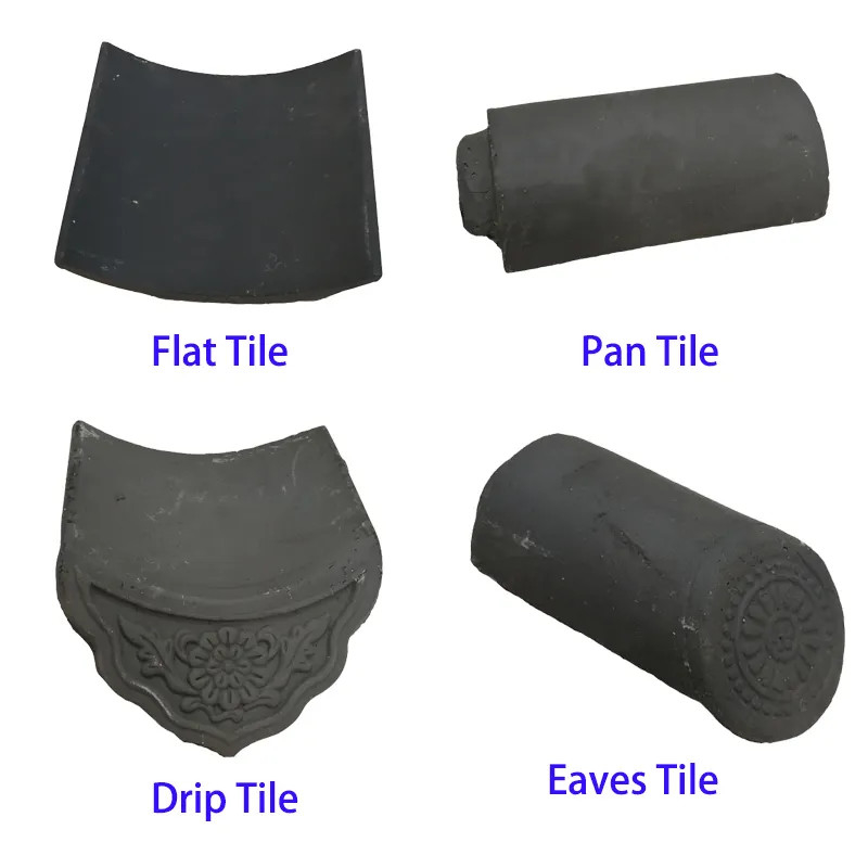 Uso Unglazed do projeto de Matt Chinese Clay Roof Tiles Grey Old Korean Resort Villa