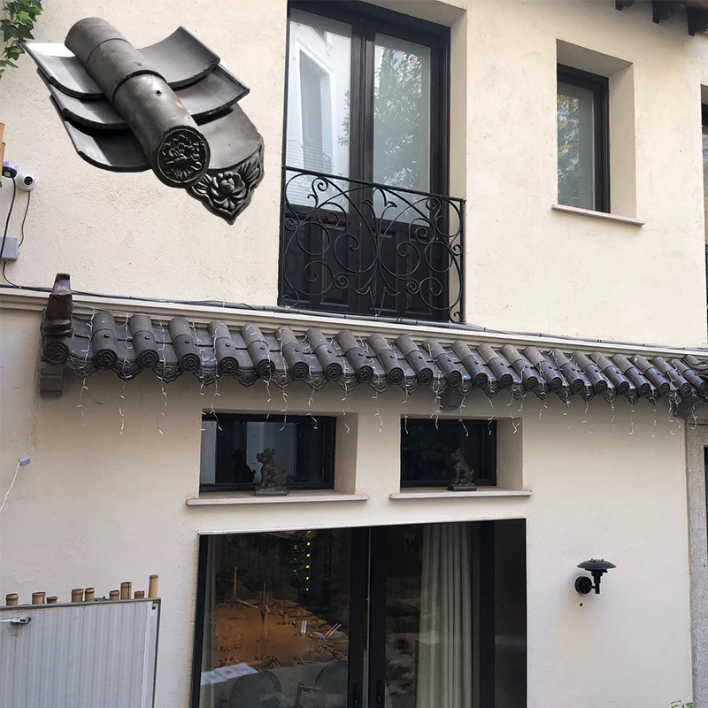 Telhados de argila chinesa à prova de calor Para projetos de villas de resort coreano antigo Decoração de pátio