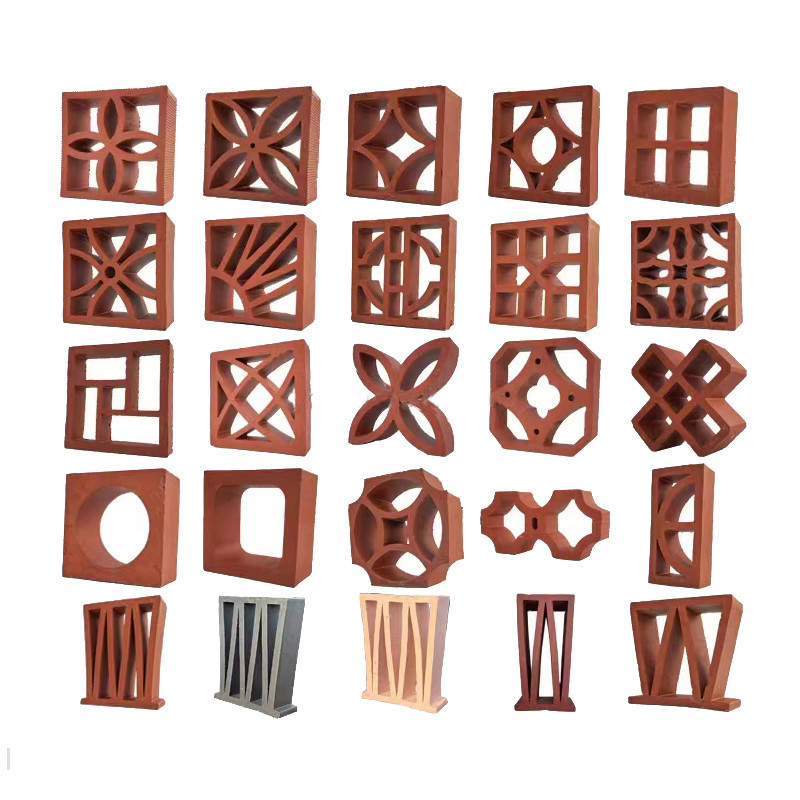 Bloco de tela de terracota vermelha 100% argila natural para parede interior e exterior
