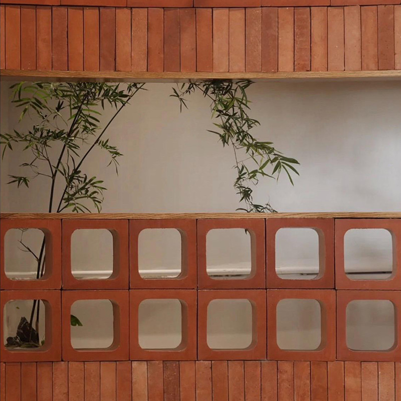 Blocos de brisa de terracota vermelha decorativos tijolo de parede de barro para instalações artísticas