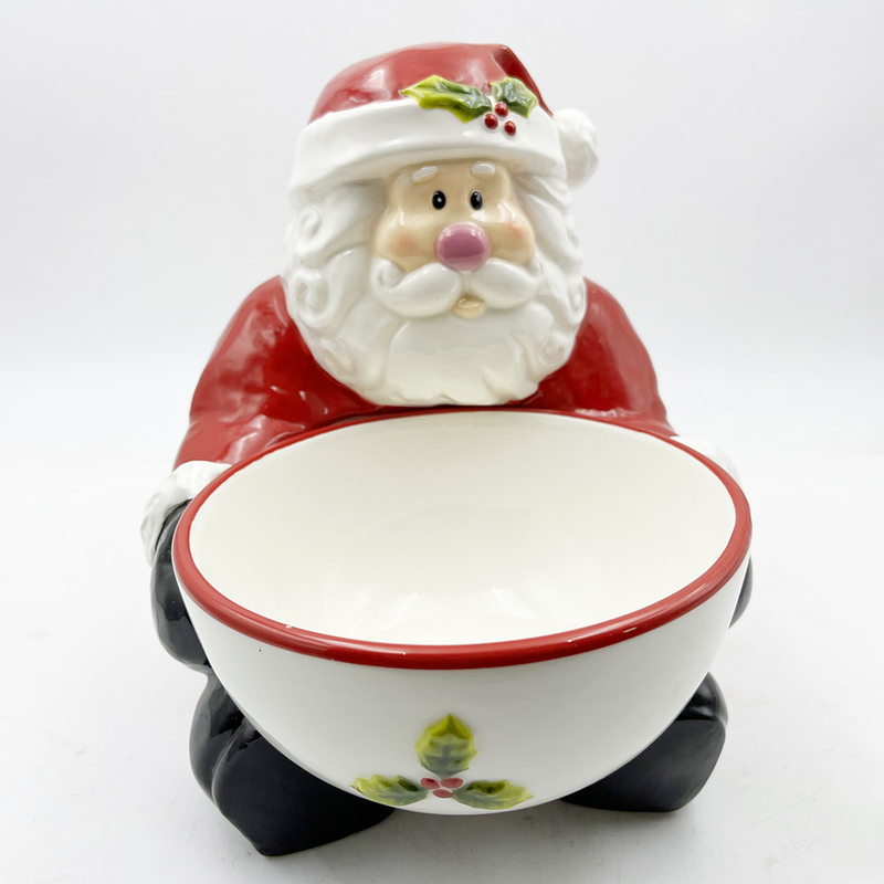 Caixas de doces de cerâmica pintadas à mão com o Papai Noel