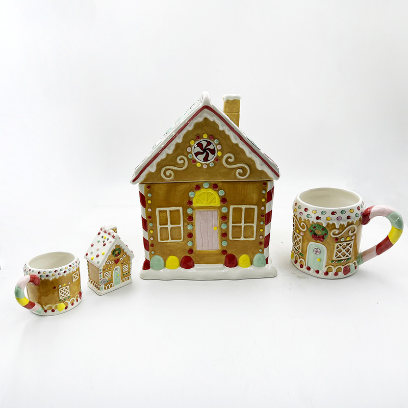 Exquisitos produtos de cerâmica personalizados série de Natal doces jarros de armazenamento criativo