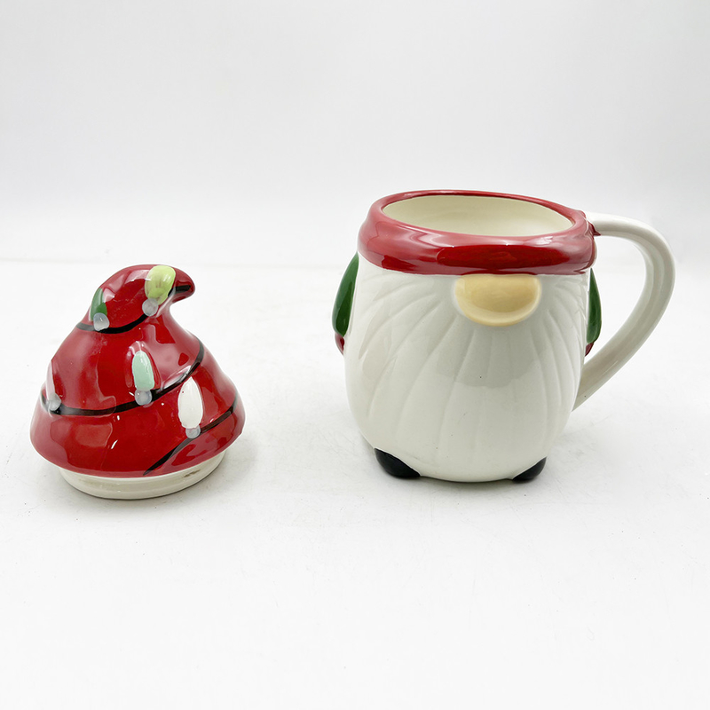 Custom Creative 3D Primavera Gnome Decorações Copas de Natal cerâmica canecas com tampa