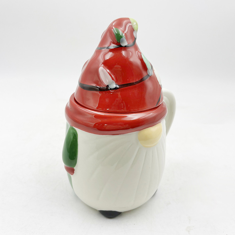 Custom Creative 3D Primavera Gnome Decorações Copas de Natal cerâmica canecas com tampa