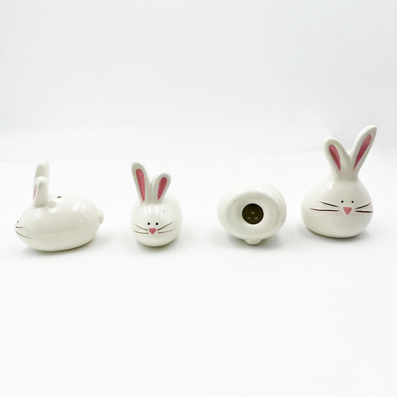 Coelhos de porcelana elegante Figuras de coelhos de cerâmica Decoração de Páscoa Presente para diversos fins
