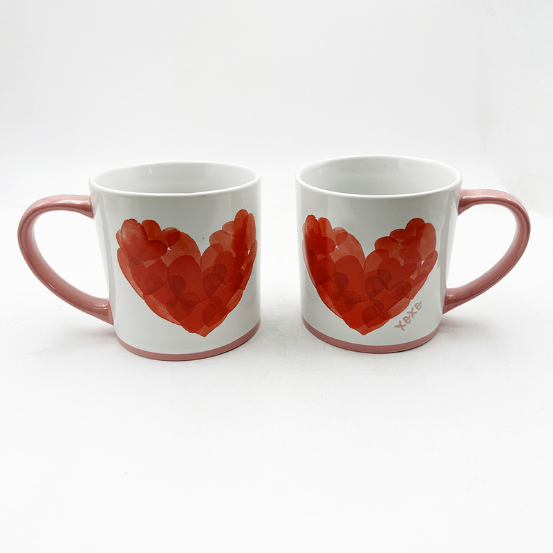 Dia dos Namorados Coração Pintado Produtos de Artesanato em Cerâmica Taça Domínio Para Casa E Café