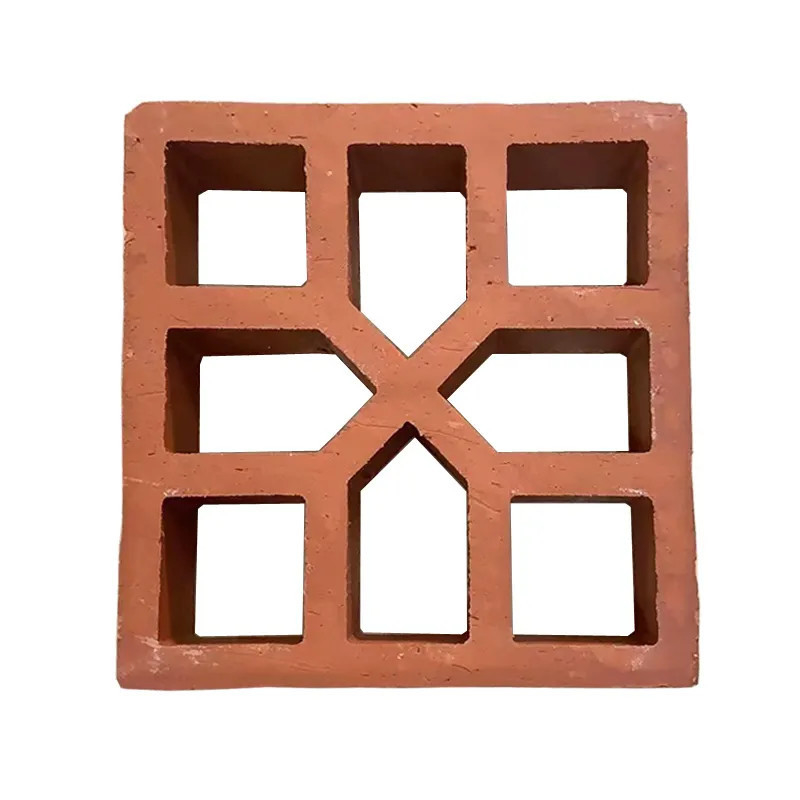 Fassada de terracota vermelha tijolos de argila bloco de construção de brisa para decoração de casa