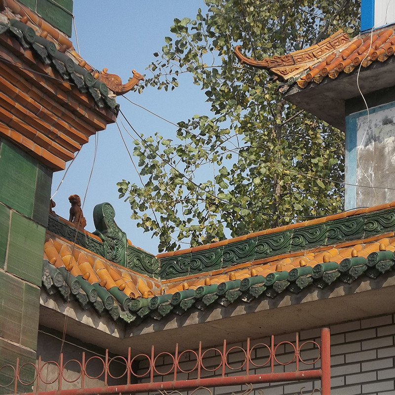 Telhas de telhado de gotejamento vidradas em estilo antigo chinês para pavilhão de jardim e edifícios modernos em terracota