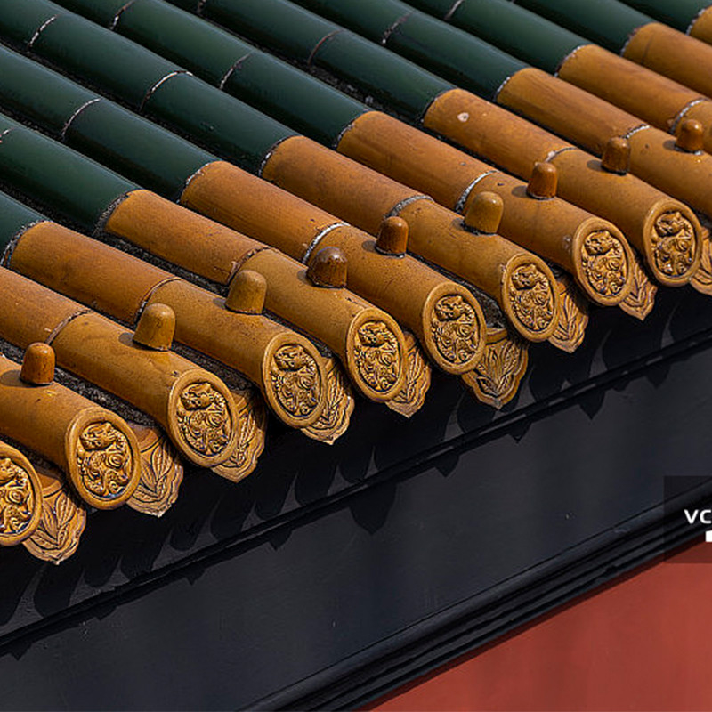 Chapa de telhado de vidro chinês com material cerâmico verde de alto brilho Ideal para templos e santuários