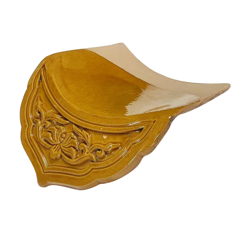 Telhado de telhado de vidro chinês elegante vidro amarelo duradouro para o estilo imperial antigo telhados de design moderno
