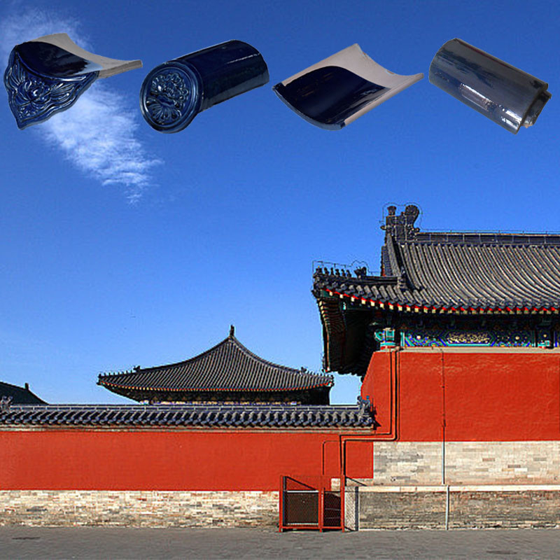 Chapa de telhado de vidro chinês azul brilhante Alta durabilidade para casas tradicionais e modernas Material de construção