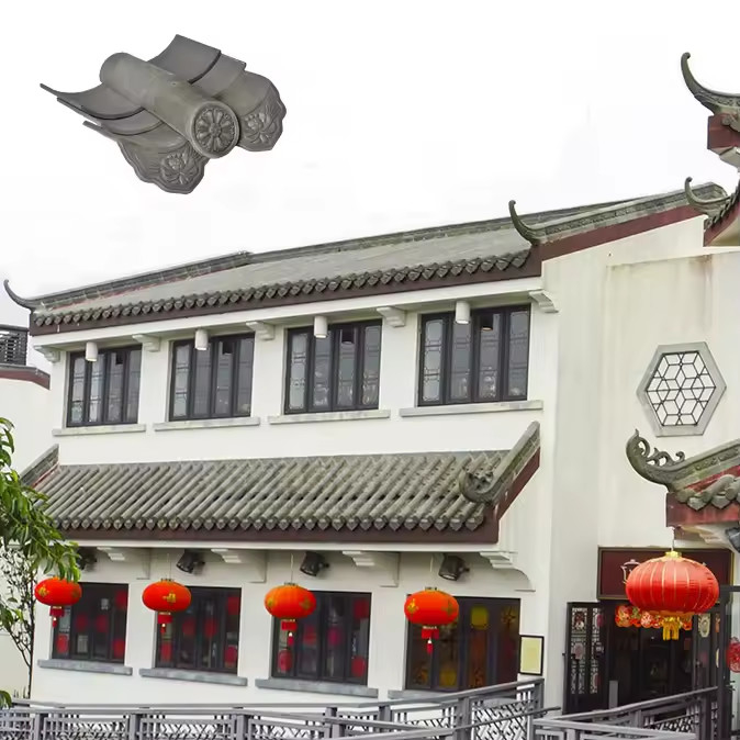China Casa de chá telhado telha residência Sushi restaurante telhado decorativo material de argila telha