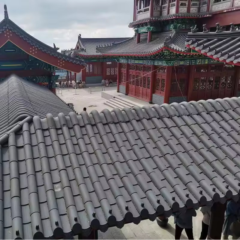 Mosteiro Budista Chinês Edifício Templo telhado telhado Matt superfície de barro Decoração do telhado
