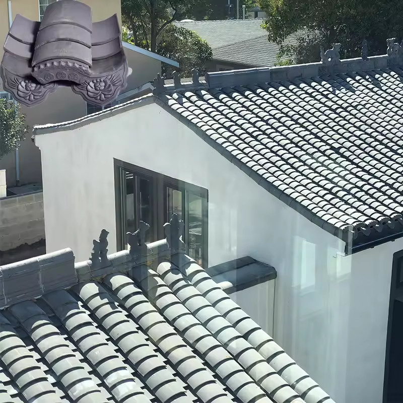 Telas de telhado de barro cinza chinês de alta qualidade Design clássico Ideal para arquitetura tradicional
