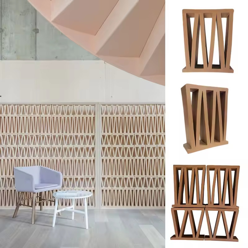 Fassada de terracota vermelha tijolos de argila bloco de construção de brisa para casa café e decoração de escritório