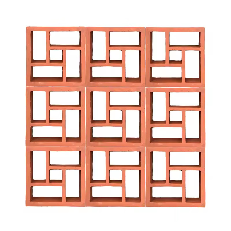 Blocos de brisa para decoração de parede padrão geométrico terracota argila ventilação tijolo teto oco decorativo
