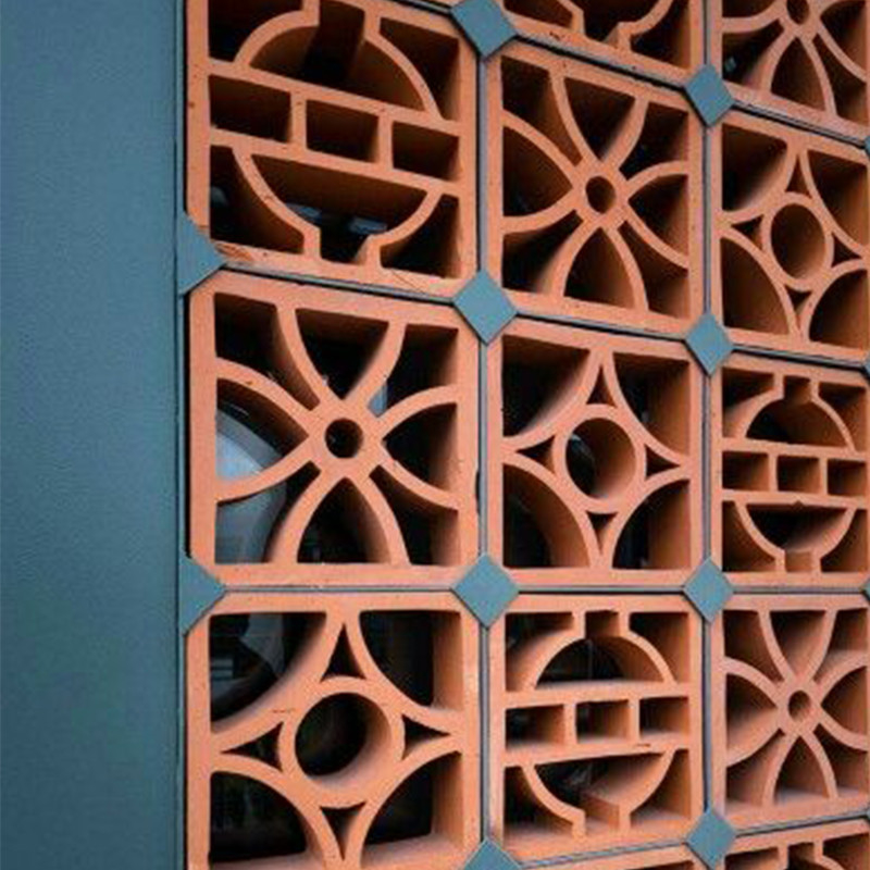 Firebrick Refractário Leve Design Moderno pátio externo Hole Clay Hollow Terracotta Breeze Block