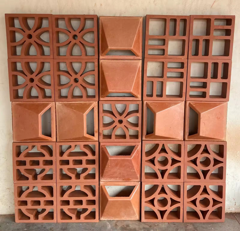 Ecrã de ventilação Bloco de vento Materiais de construção Barro vermelho fabricado na China Fabricante tijolos tijolos de construção