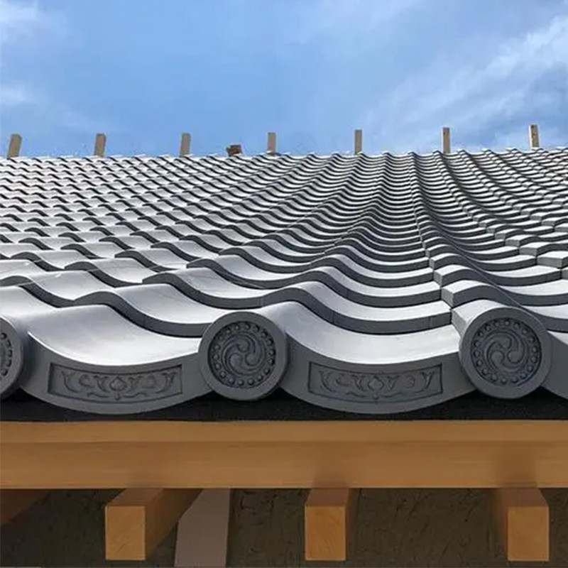 Pavilhão do Templo Asiático Villa estilo japonês telhado vidrado clássico telhado de argila tradicional antigo