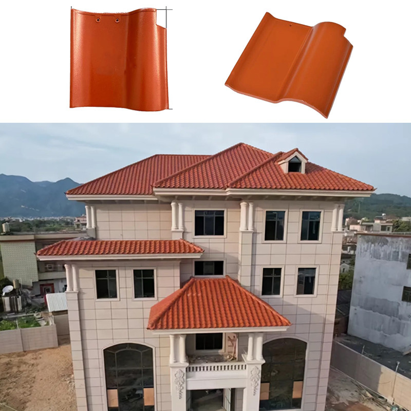 Telhas de cerâmica em forma de S espanhol de alto grau Cerâmica de ferrugem vermelha Ideal para telhados inclinados