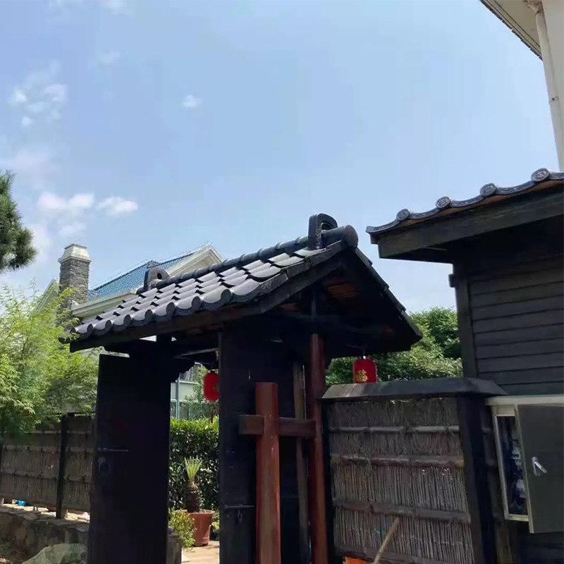Telhados japoneses Nokisugi Pedras de pequeno porte cinza-vidrado para telhados de galpão de jardim
