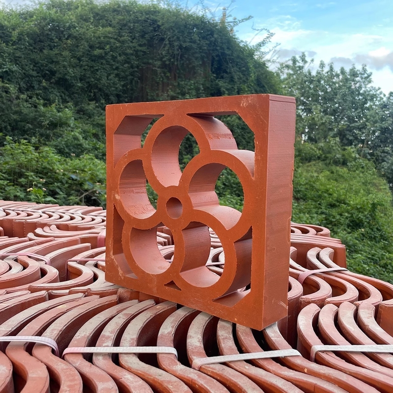 Terracota Jali Bloco de brisa azulejos decorativos parede exterior Edifício tijolo 200 * 200mm