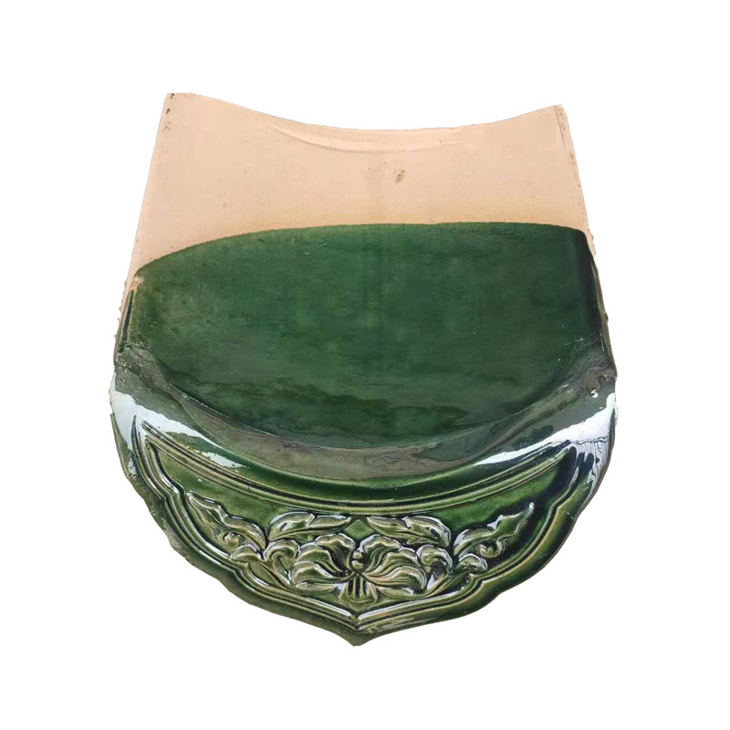 Antigo telhado chinês telha gotejante para alpendres de telhado com flor e desenho de padrão de dragão