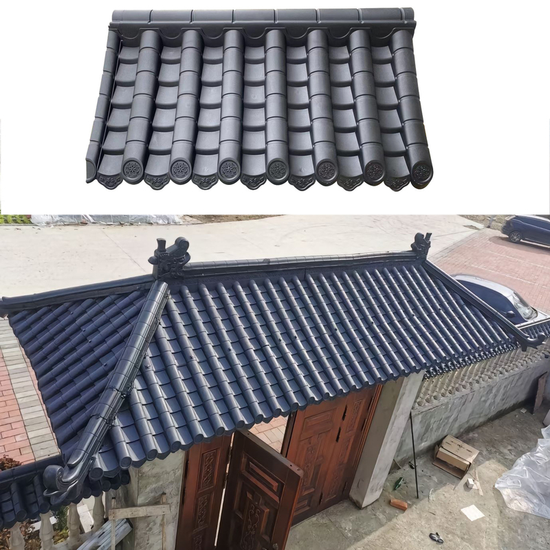 PVC leve telhas vedação de parede preço barato artificial casa tradicional chinesa
