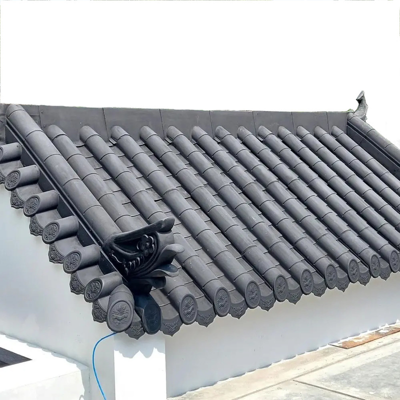 Chinês tradicional Yin Yang telhado de azulejos de plástico telhado de telhado de telhado coreano folha de telhado de PVC sintético