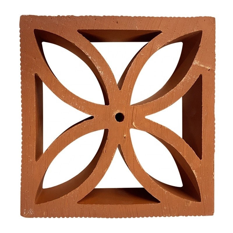 Isolamento térmico de 800 graus centígrados Terracota Vermelha Visão de Brisa Bloco de Construção de Barro Para Visão de Parede Exterior Decorativa Moderna