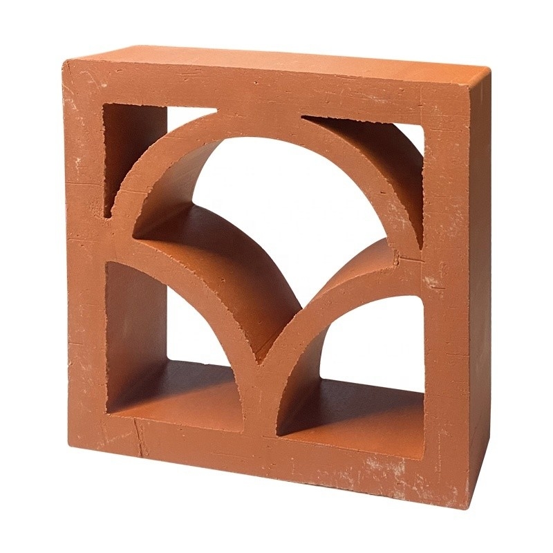 Isolamento térmico de 800 graus centígrados Terracota Vermelha Visão de Brisa Bloco de Construção de Barro Para Visão de Parede Exterior Decorativa Moderna