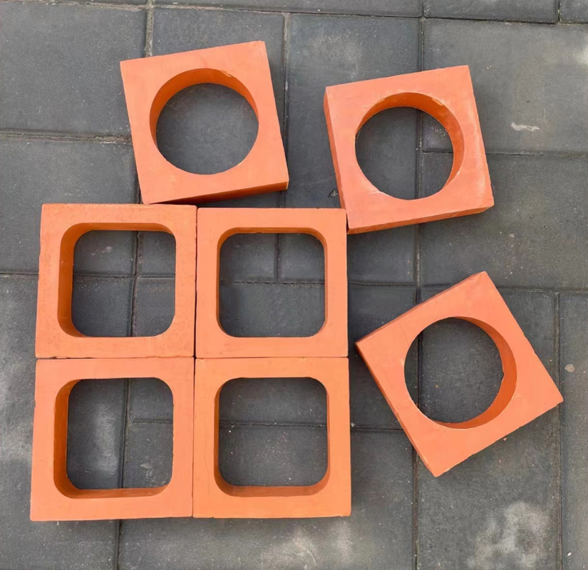 Blocos de parede de terracota Blocos de vento Isolamento térmico 800 graus Centigrade tijolo vermelho Material de decoração de edifícios escolares