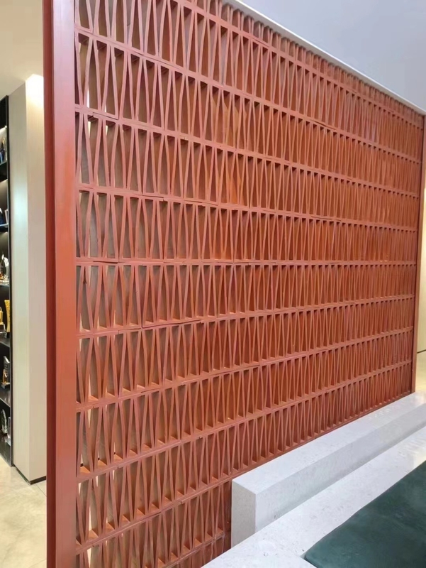 Terracotta Breeze Block Mold M Shape Wall Panel Interior Decorativo tijolos de fogo para exterior Design de decoração perfurado