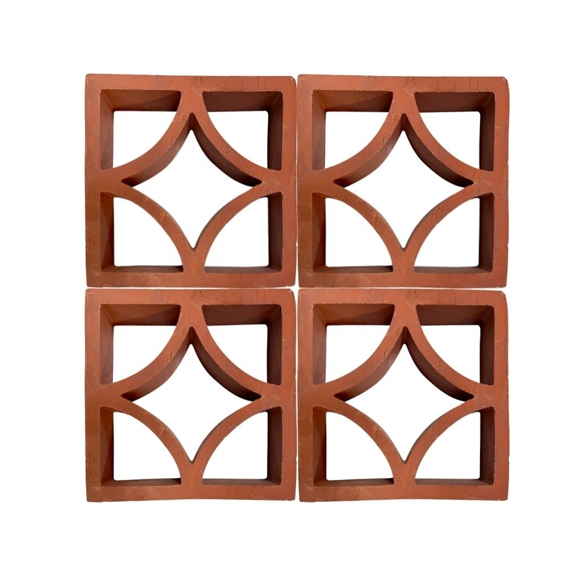 7% Absorção Terracota Painel de fachada Breezeway Tile em design clássico para Decoração de tijolos de jardim decorativo