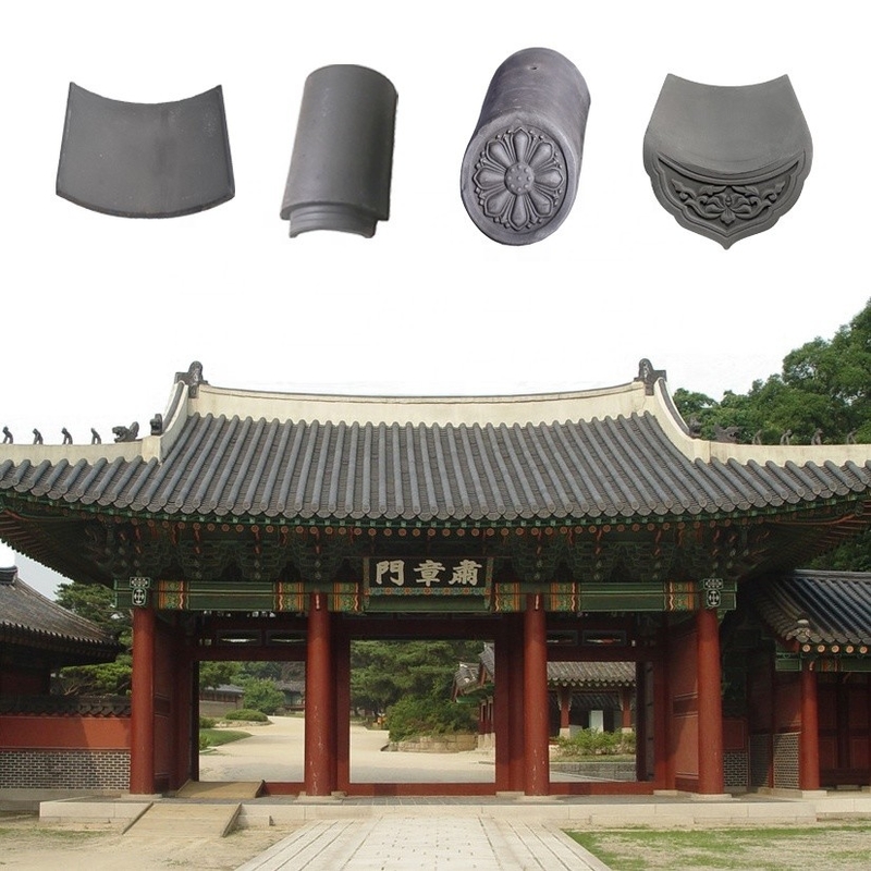 180*180mm Resistência à compressão 1500N Telhas chinesas para templos budistas Material tradicional