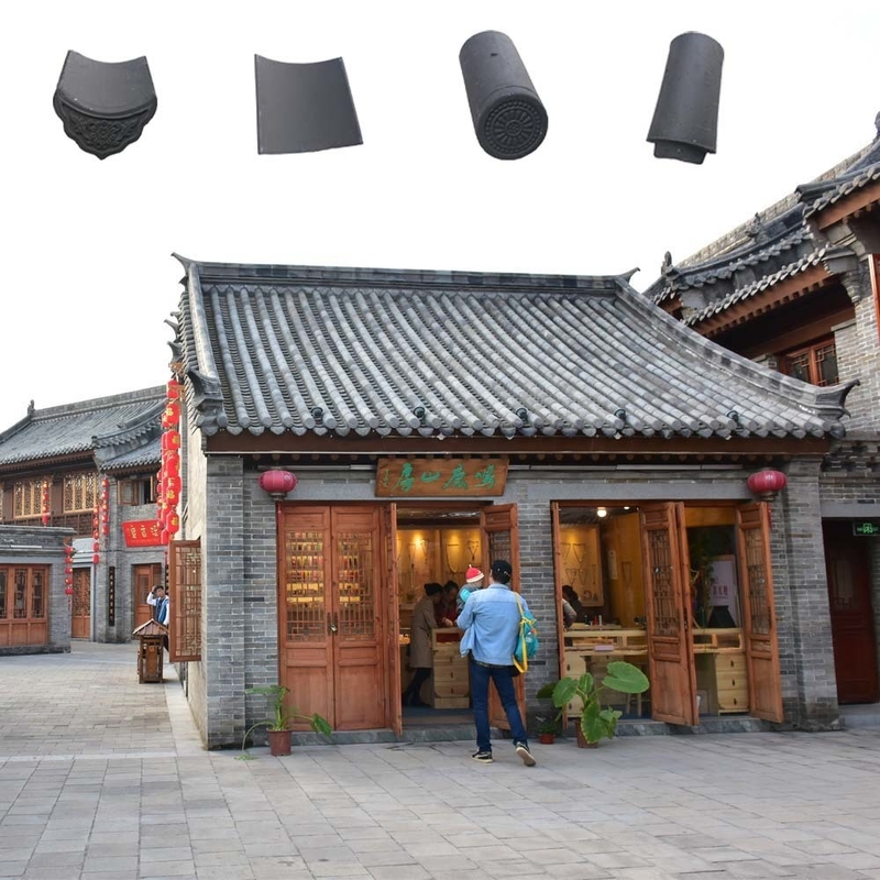 Peças de telhado de argila de templos chineses tradicionais Acessórios 6% Absorção de água para material de construção tradicional