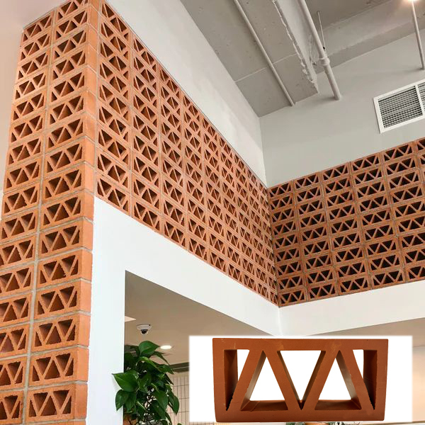 Painéis de parede de bloco de ar Material de decoração de interiores Chapas de fachada tijolos perfurados tijolos vermelhos