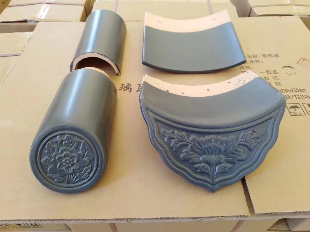 Telhas de argila vidrada cinza para telhado de casas tradicionais chinesas para cobertura de hotéis, restaurantes e lojas