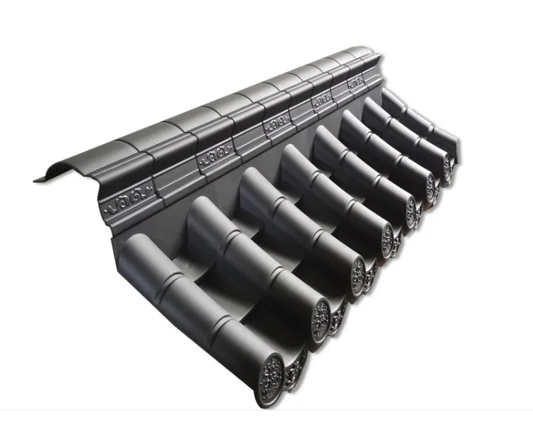 Telhas de telhado de plástico por atacado estilo japonês Painéis de telhado para decoração de parede de cerca de jardim