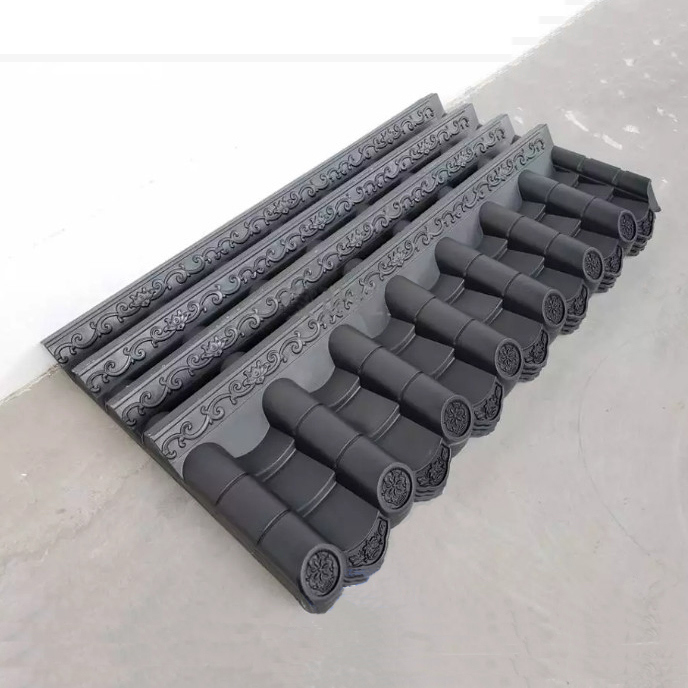 Telhas de telhado de plástico por atacado estilo japonês Painéis de telhado para decoração de parede de cerca de jardim