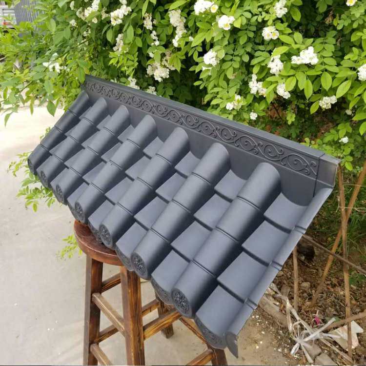 Telhas de telhado de plástico PP leves Estilo chinês Telha de telhado antiga Cobertura de telhado de plástico Fácil instalação