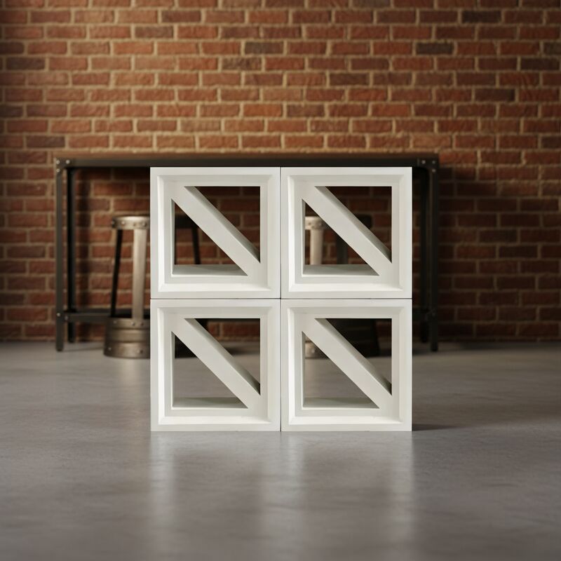 Blocos de cimento de brisa sinterizados, tijolos sólidos para parede exterior, divisões geométricas de espaço e aplicações de blocos de tela