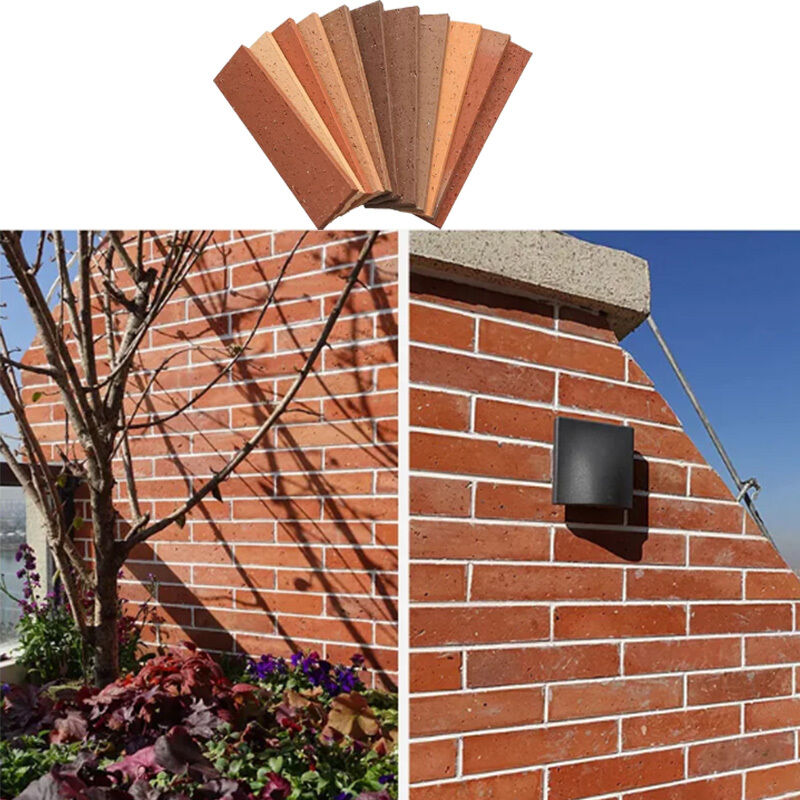 Revestimento de Tijolo Vermelho de Argila para Fachada de Tijolo Dividido, Decoração Falsa para Exterior